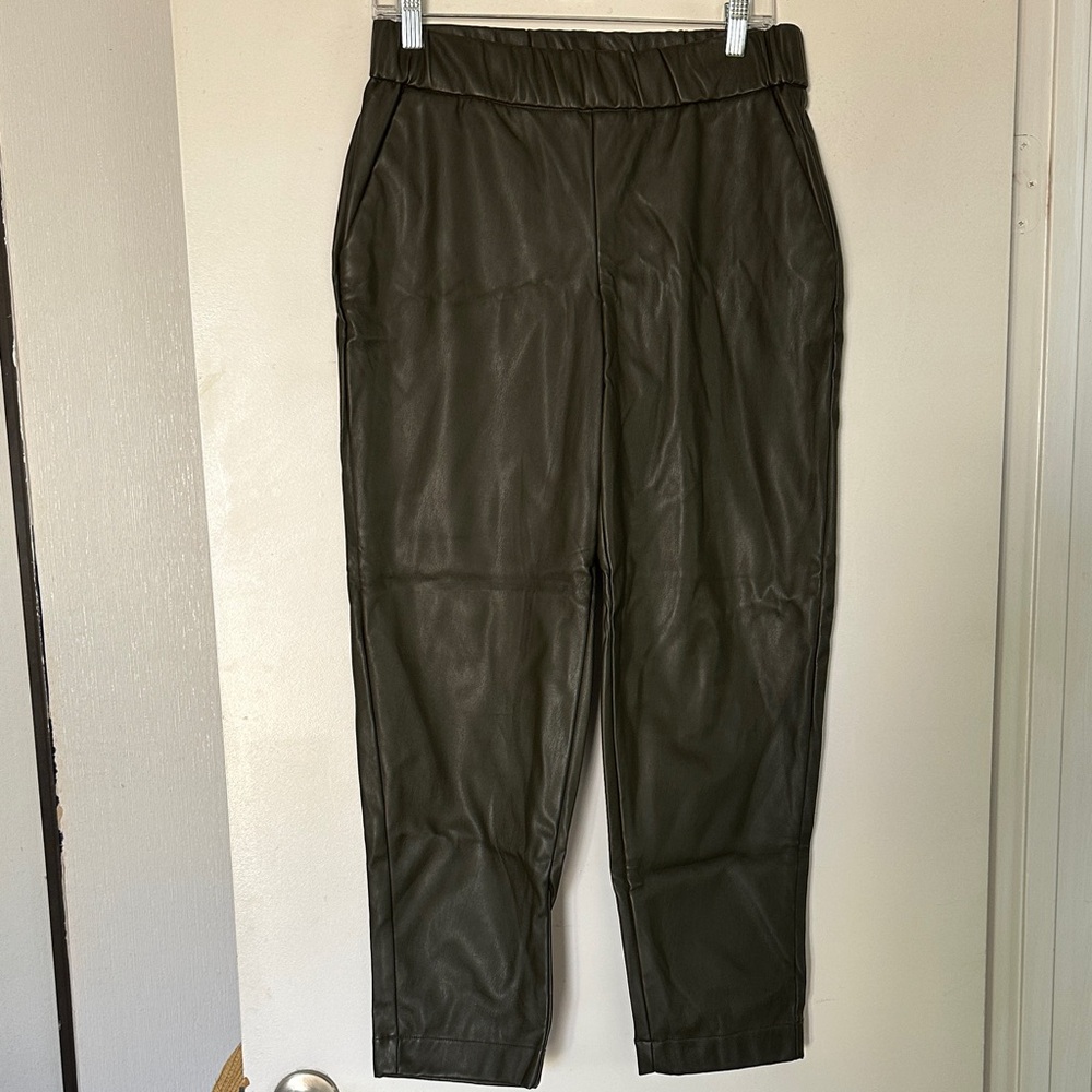 a new day Dark Green Faux Leather Pants